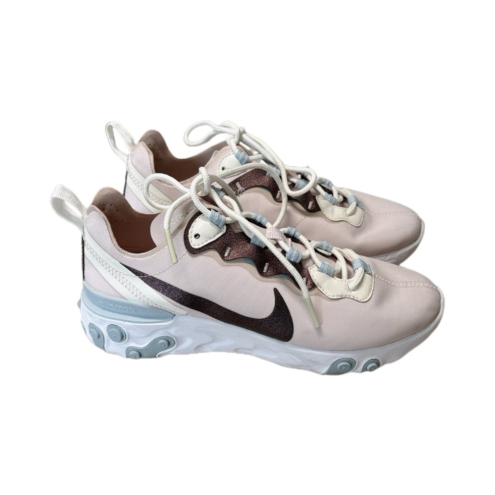Nike React Element 55 SE Running Athletic Shoes Barely Rose Pink Purple Size 7